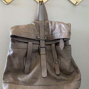 Taupe Leather Backpack